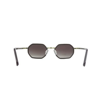 H10454 black / gold two-tone geometric mixed-material sunglasses