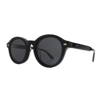 A11052 black round acetate sunglasses