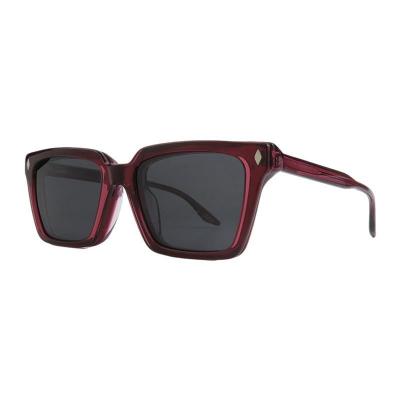 A11055 burgundy square acetate sunglasses