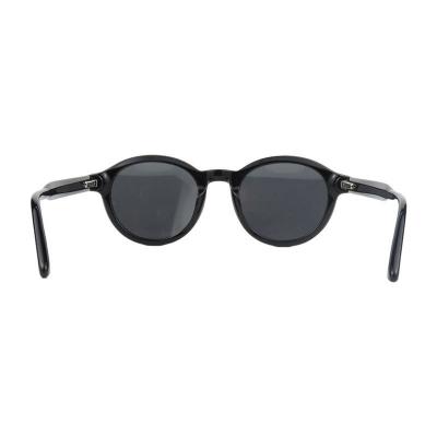 A11052 black round acetate sunglasses