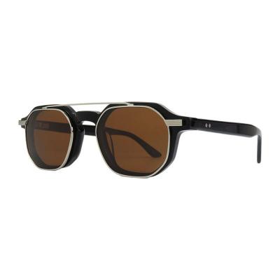 A11054 black geometric acetate sunglasses