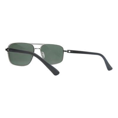 H10460 gunmetal gray aviator mixed-material sunglasses