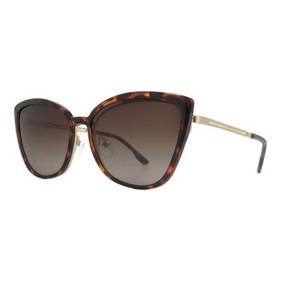H10450 tortoiseshell (amber / brown) cat eye mixed-material sunglasses