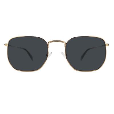 M10904 gold geometric metal sunglasses