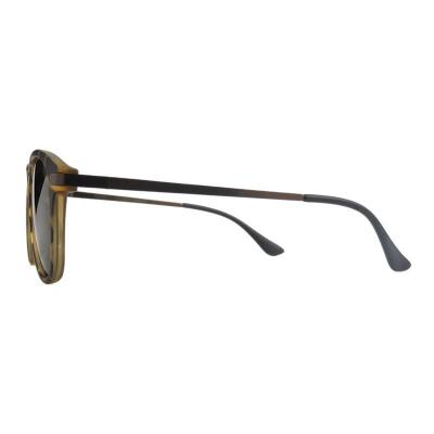 H10453 tortoiseshell (amber / brown / caramel) round mixed-material sunglasses