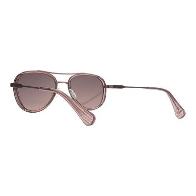 H10449 brown / copper aviator mixed-material sunglasses