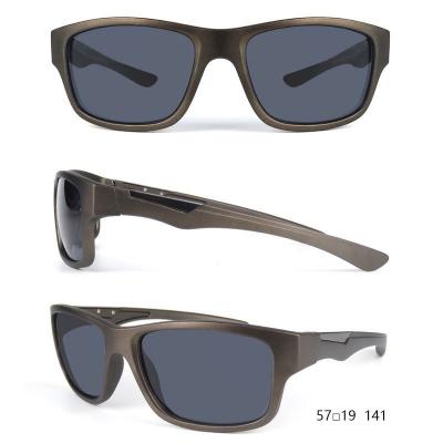 P10619 bronze/gunmetal brown square pc/tr90 sunglasses