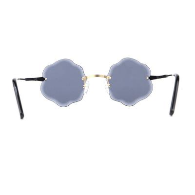 M10906 gold geometric metal sunglasses