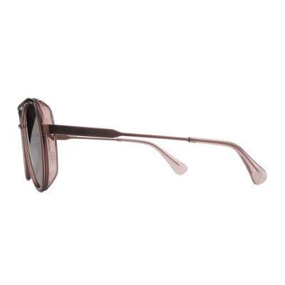 H10449 brown / copper aviator mixed-material sunglasses
