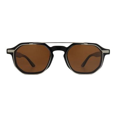 A11054 black geometric acetate sunglasses