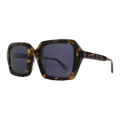 A11053 tortoise geometric acetate sunglasses