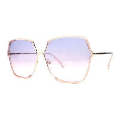 M10940 rose gold geometric metal sunglasses