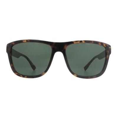 H10451 tortoiseshell (brown / amber / black mottled) wayfarer mixed-material sunglasses
