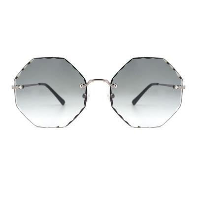 M10936 silver geometric metal sunglasses