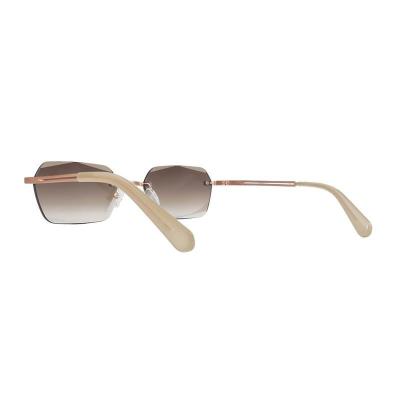 H10455 rose gold geometric mixed-material sunglasses