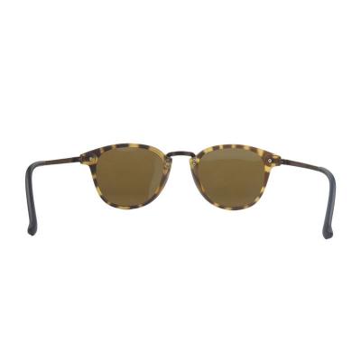 H10453 tortoiseshell (amber / brown / caramel) round mixed-material sunglasses