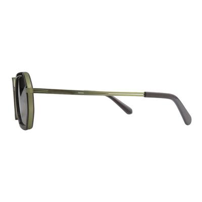 H10454 black / gold two-tone geometric mixed-material sunglasses
