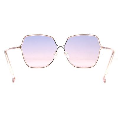 M10940 rose gold geometric metal sunglasses