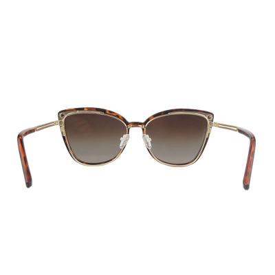 H10450 tortoiseshell (amber / brown) cat eye mixed-material sunglasses