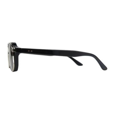 A11054 black geometric acetate sunglasses