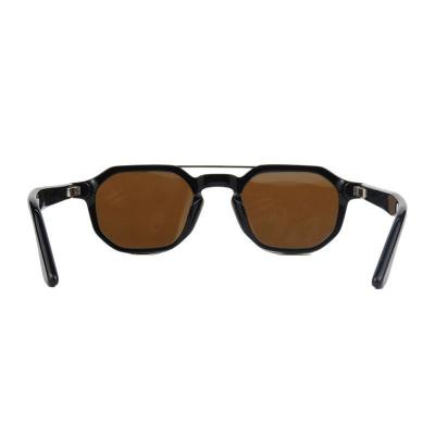 A11054 black geometric acetate sunglasses
