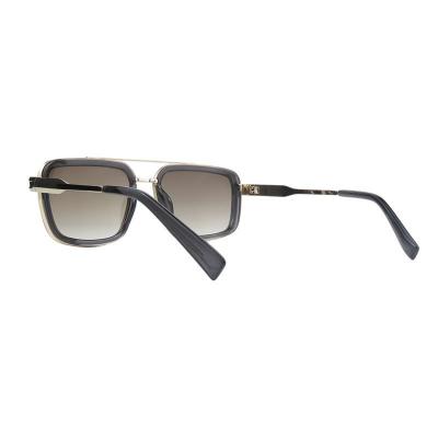 H10452 black / gold square mixed-material sunglasses