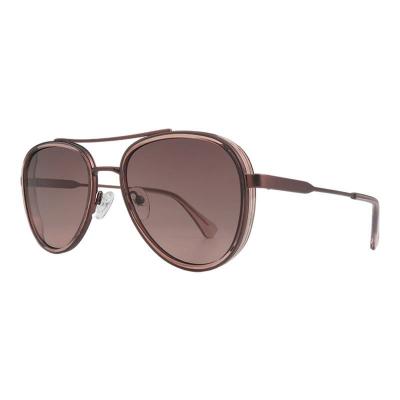 H10449 brown / copper aviator mixed-material sunglasses