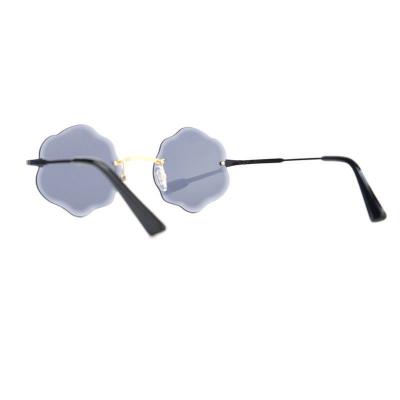 M10906 gold geometric metal sunglasses