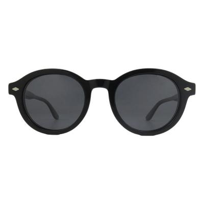 A11052 black round acetate sunglasses