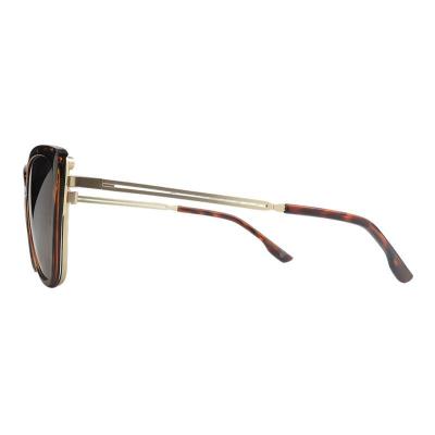 H10450 tortoiseshell (amber / brown) cat eye mixed-material sunglasses