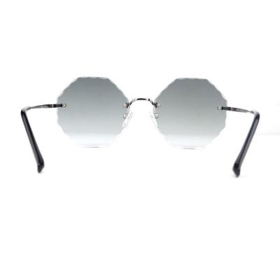 M10936 silver geometric metal sunglasses