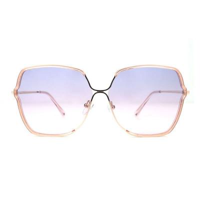 M10940 rose gold geometric metal sunglasses