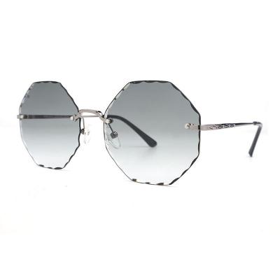 M10936 silver geometric metal sunglasses