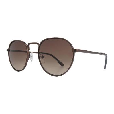 H10457 brown round mixed-material sunglasses