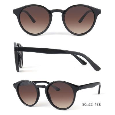 P10598 black round pc/tr90 sunglasses