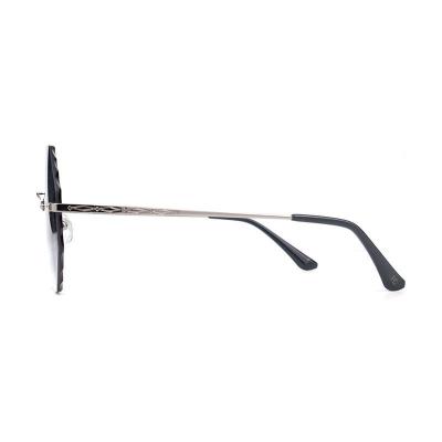 M10936 silver geometric metal sunglasses
