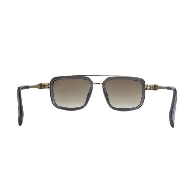 H10452 black / gold square mixed-material sunglasses