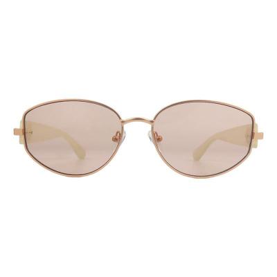 H10456 rose gold oval mixed-material sunglasses