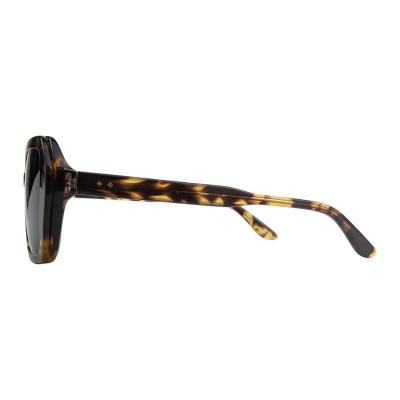 A11053 tortoise geometric acetate sunglasses