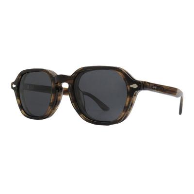 A11059 tortoise geometric acetate sunglasses