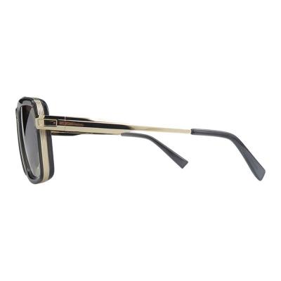 H10452 black / gold square mixed-material sunglasses