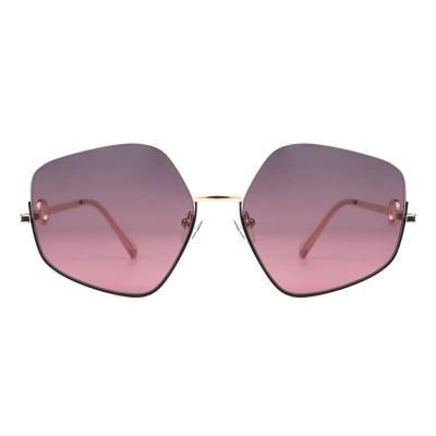 M10944 gold geometric metal sunglasses