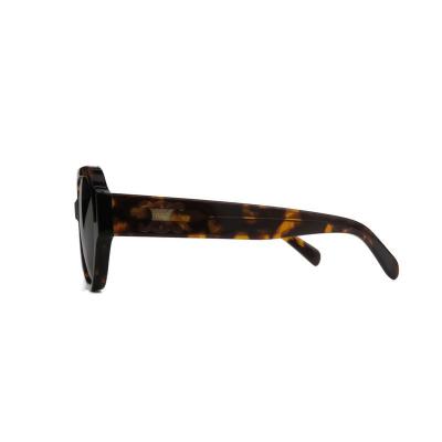 A11068 tortoise geometric acetate sunglasses