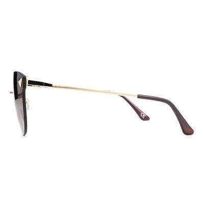 M10945 black cat eye metal sunglasses