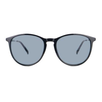 H85115 black round mixed-material sunglasses