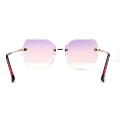 M10943 rose gold geometric metal sunglasses