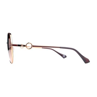 M10941 rose gold geometric metal sunglasses