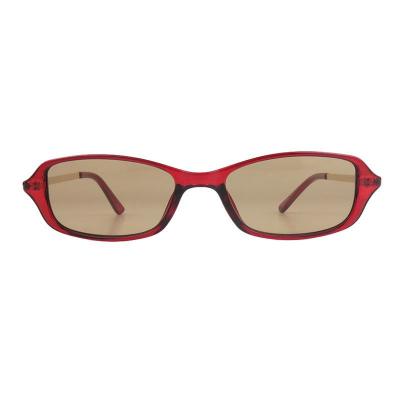 H10465 red oval mixed-material sunglasses