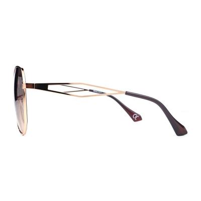 M10942 rose gold geometric metal sunglasses