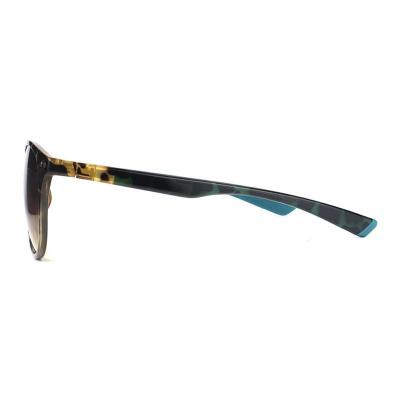 P10685 tortoiseshell (amber/brown/black marbled) round pc/tr90 sunglasses